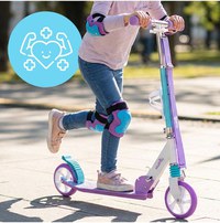 Trotineta pliabila pentru copii Malplay, cu amortizor, roti din PU, ghidon reglabil, suport pentru bidon de apa si curea de umar pentru transport - 7