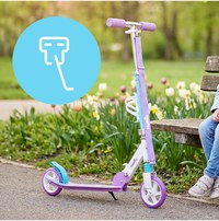 Trotineta pliabila pentru copii Malplay, cu amortizor, roti din PU, ghidon reglabil, suport pentru bidon de apa si curea de umar pentru transport - 10