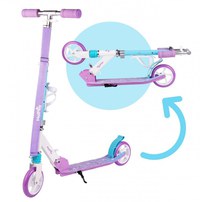 Trotineta pliabila pentru copii Malplay, cu amortizor, roti din PU, ghidon reglabil, suport pentru bidon de apa si curea de umar pentru transport - 12