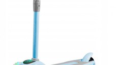 Trotineta Ricokids cu roti LED Piko albastru, ghidon reglabil, din aluminiu, greutate suportata 35 kg, varsta 3 ani+