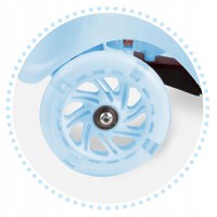 Trotineta Ricokids cu roti LED Piko albastru, ghidon reglabil, din aluminiu, greutate suportata 35 kg, varsta 3 ani+ - 5