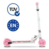 Trotineta WXM Skipo Floral pliabila, din aluminiu, ghidon reglabil, roti Led, greutate admisa 50 kg - 5