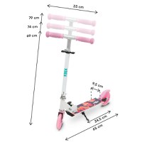 Trotineta WXM Skipo Floral pliabila, din aluminiu, ghidon reglabil, roti Led, greutate admisa 50 kg - 8