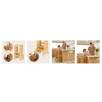 Turn de invatare Montessori Lionelo Cass Natur, functie de raft pentru carti, pana la 30 kg, 1-6 ani, din MDF si furnir, 3 trepte de inaltime - 3