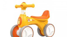 Vehicul pentru copii Novokids EVO Balance Bubbles Bike Portocaliu fara pedale, cu Masina de facut baloane si melodii, 4 roti din spuma EVA, Greutate admisa 30 kg