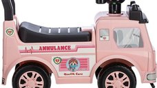 Vehicul ride-on Free2Move Ambulanta, cu lumini si sunete, spatiu de depozitare, 19-36 luni, Roz