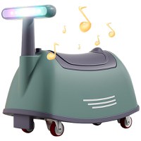 Vehicul RideOn fara pedale pentru copii Nichiduta GlowGO Dark Green cu roti silentioase pivotante, sezut confortabil cu spatiu de depozitare, lumini LED frontale, sunete - 1