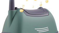 Vehicul RideOn fara pedale pentru copii Nichiduta GlowGO Dark Green cu roti silentioase pivotante, sezut confortabil cu spatiu de depozitare, lumini LED frontale, sunete