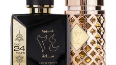 Pachet 2 parfumuri best seller, Oud 24 Hours 100 ml pentru el si Jazzab Gold 100 ml pentru ea