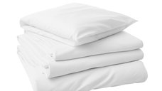 Lenjerie de Pat Albă din Bumbac Finet, King Size