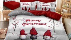Lenjerie de pat Craciun din finet 3D 6 piese F-XMAS82