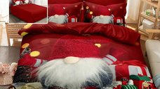 Lenjerie de pat Craciun din finet 3D 6 piese F-Xmas85