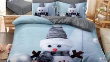 Lenjerie de pat din finet 3D de Craciun 6 piese F-XMAS63