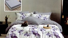 Lenjerie de pat din finet, 6 piese, cu husa pentru saltea 160x200 sau 180x200 - HF6P286