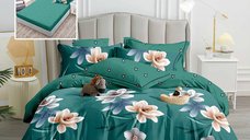 Lenjerie de pat din finet, 6 piese, cu husa pentru saltea - 160x200 si 180x200 (hf6p230)