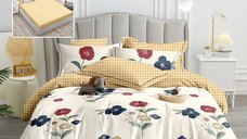 Lenjerie de pat din finet, 6 piese, cu husa pentru saltea - 160x200 si 180x200 (hf6p240)