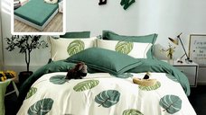 Lenjerie de pat din finet, 6 piese, cu husa pentru saltele de 160x200 si 180x200 cm (hf6p311)