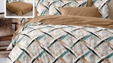 Lenjerie de pat din finet 6 piese (m431) cu imprimeuri elegante