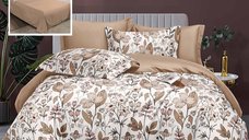 Lenjerie de pat Elegance, 6 piese cu cearsaf, 60% bumbac si 40% poliester (LEC5)