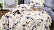 Lenjerie de pat finet 6 piese cu husa - Dimensiuni 160x200 si 180x200 (Eleonor-VH)