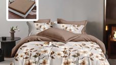 Lenjerie de pat finet 6 piese cu husa - Dimensiuni 160x200 si 180x200 (olive-vh)