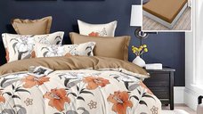 Lenjerie Finet 6 Piese cu Husa pentru Pat 160x200 si 180x200 - hf6p239