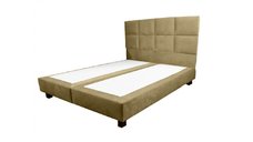 Pat matrimonial tapitat cu textil 140 x 200, American Boxspring, bej, Royal
