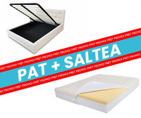 Set pat tapitat Hans si saltea ortopedica Bio Bumbac Memory- 160x200 - 1