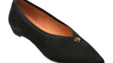 Balerini EPICA negri, HS1903, din piele intoarsa