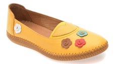 Balerini FLAVIA PASSINI galbeni, 244410, din piele naturala