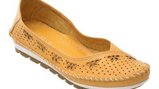 Balerini FLAVIA PASSINI galbeni, 2666, din piele naturala