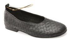 Balerini GOLD DEER negri, 420727, din piele naturala