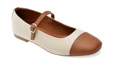 Balerini GRYXX albi, 2461, din piele naturala