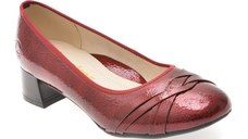 Balerini RIEKER rosii, 45068, din piele ecologica lacuita