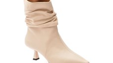 Botine elegante EPICA albe, H3011, din piele naturala