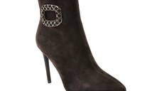 Botine elegante EPICA maro, E32778B, din piele intoarsa