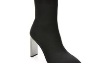 Botine elegante EPICA negre, C5595, din material textil