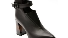 Botine elegante EPICA negre, J3925, din piele naturala