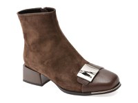 Botine EPICA maro, EB884, din piele intoarsa - 1