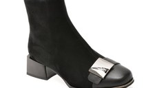 Botine EPICA negre, EB884, din piele intoarsa