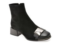 Botine EPICA negre, EB884, din piele intoarsa - 1