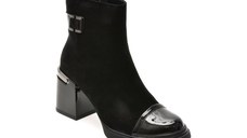 Botine FLAVIA PASSINI negre, 3013, din piele intoarsa
