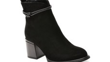 Botine FLAVIA PASSINI negre, DX01302, din piele intoarsa