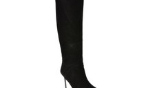 Cizme elegante EPICA negre, HK02, din piele intoarsa