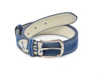 Curea LA GALERE albastra, 0771640, din piele intoarsa - 1