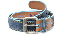 Curea LA GALERE albastra, 7871640, din piele intoarsa