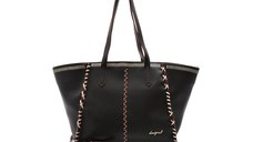 Geanta DESIGUAL neagra, WAXP95, din piele ecologica