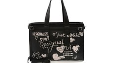 Geanta DESIGUAL neagra, WAXPA5, din piele ecologica