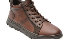 Ghete BITE THE BULLET maro, K164, din piele naturala