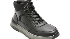 Ghete BITE THE BULLET negre, K151, din piele naturala